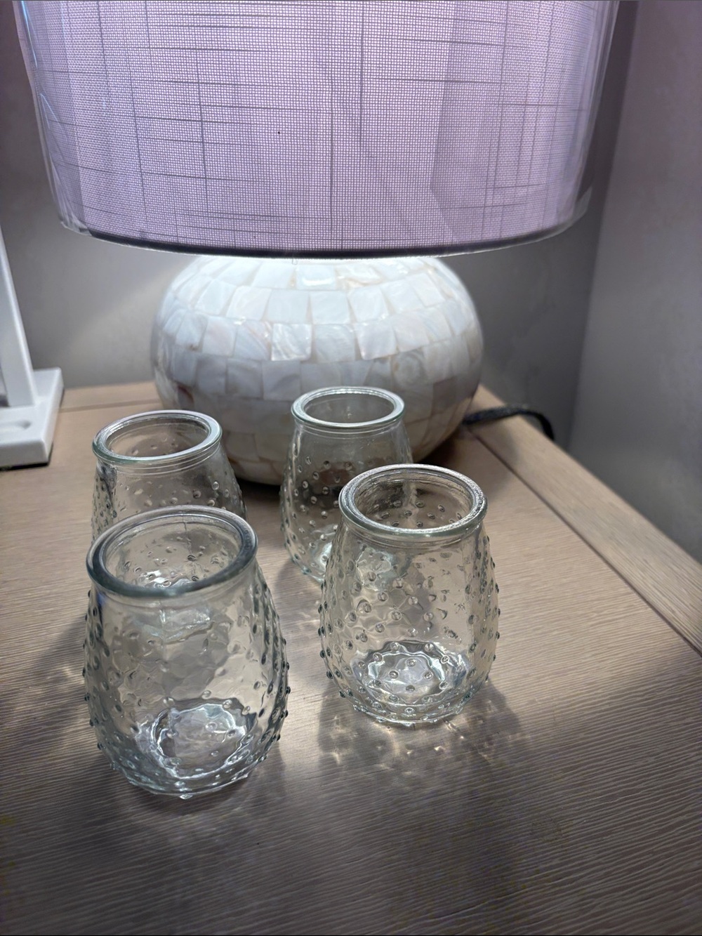 Hobby Lobby Clear Textured Glass Votive Cups - Set of 4